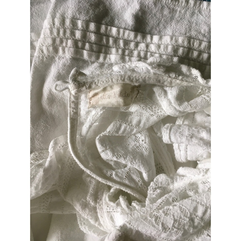 Altar'd State White Lace Pintuck Sleeveless Tiered Boho Mini Dress Medium - Picture 11 of 11